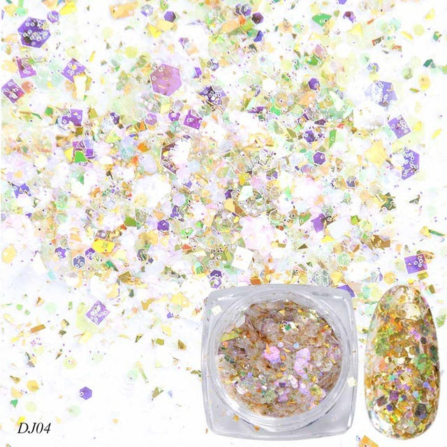 Nail Art Glitter 12 Color Light Change Onion Pink Symphony Glitter Sequin