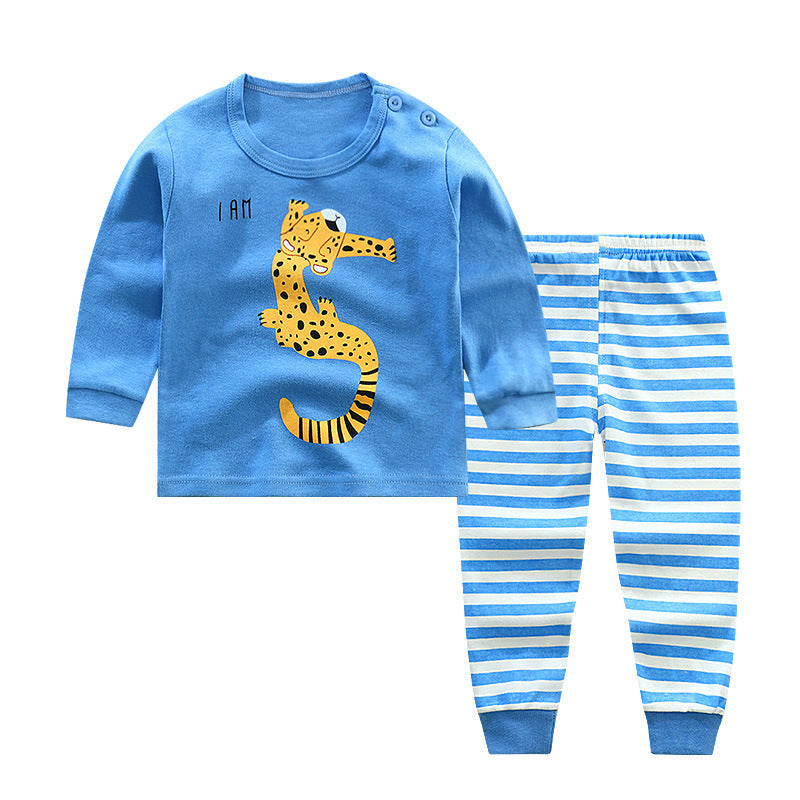 Unisex Cotton Long Sleeve Underwear Set With Buckle