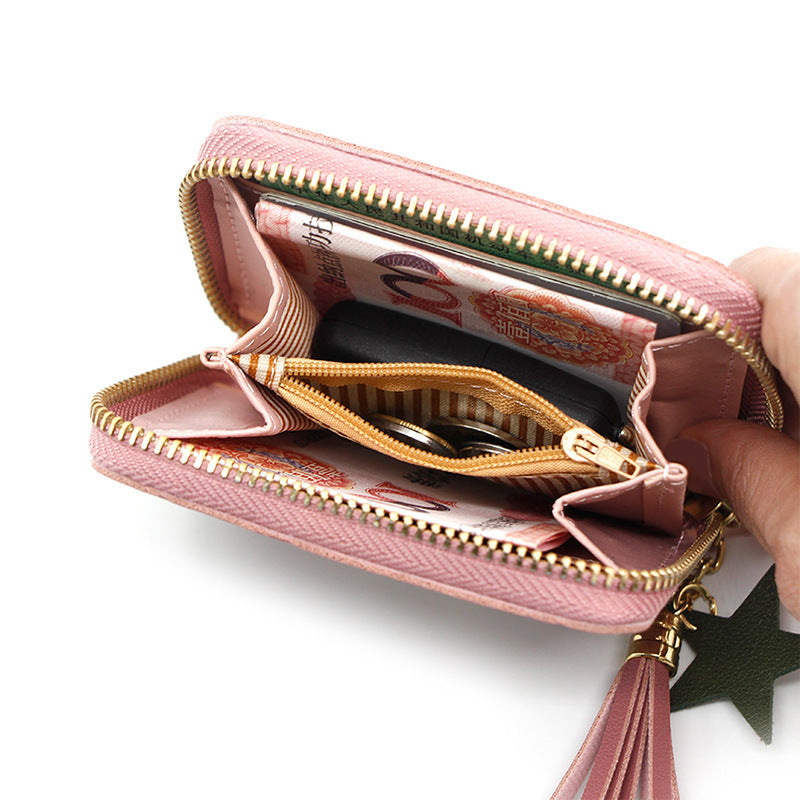 Ladies Short Cartoon Cute Little Flower Clutch