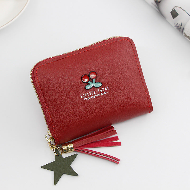 Ladies Short Cartoon Cute Little Flower Clutch