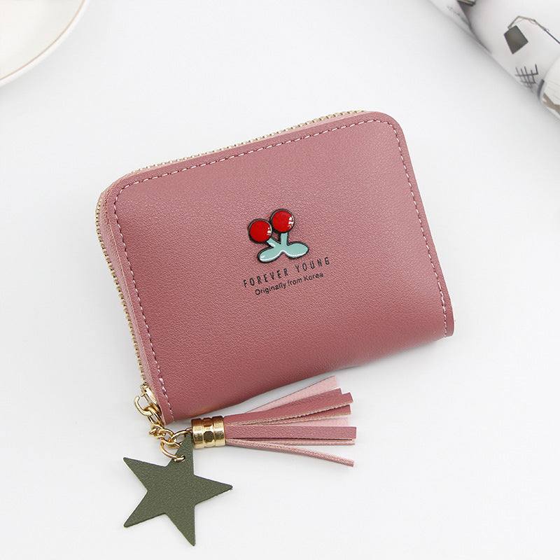 Ladies Short Cartoon Cute Little Flower Clutch