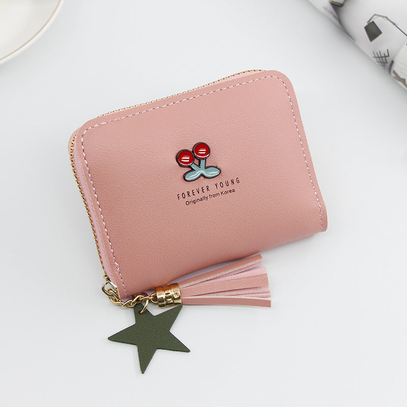 Ladies Short Cartoon Cute Little Flower Clutch
