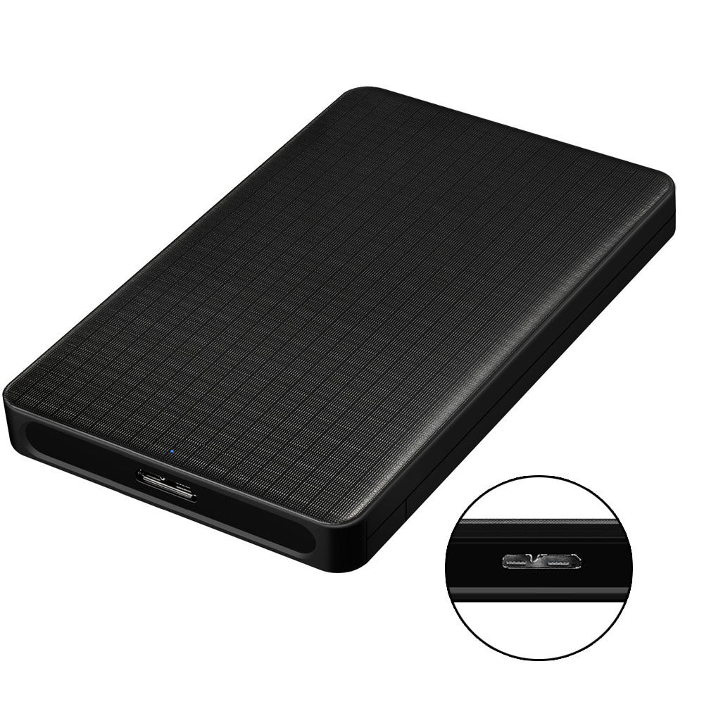 Grid Pattern USB 3.0 Mobile Hard Disk Box – Business Style Enclosure
