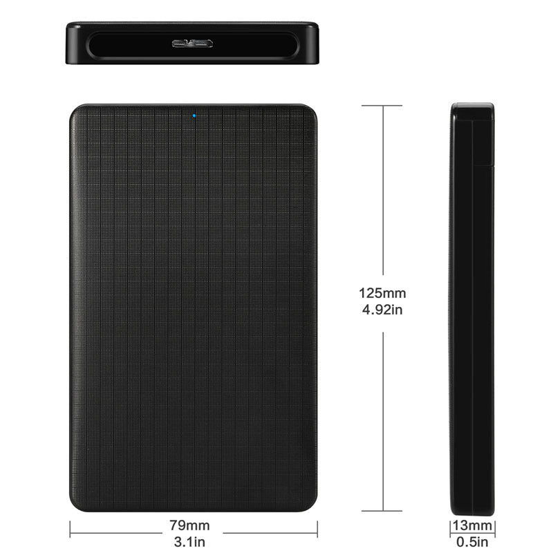 Grid Pattern USB 3.0 Mobile Hard Disk Box – Business Style Enclosure