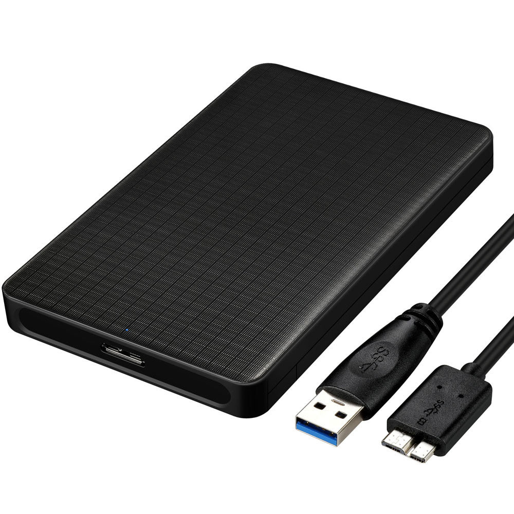 Grid Pattern USB 3.0 Mobile Hard Disk Box – Business Style Enclosure