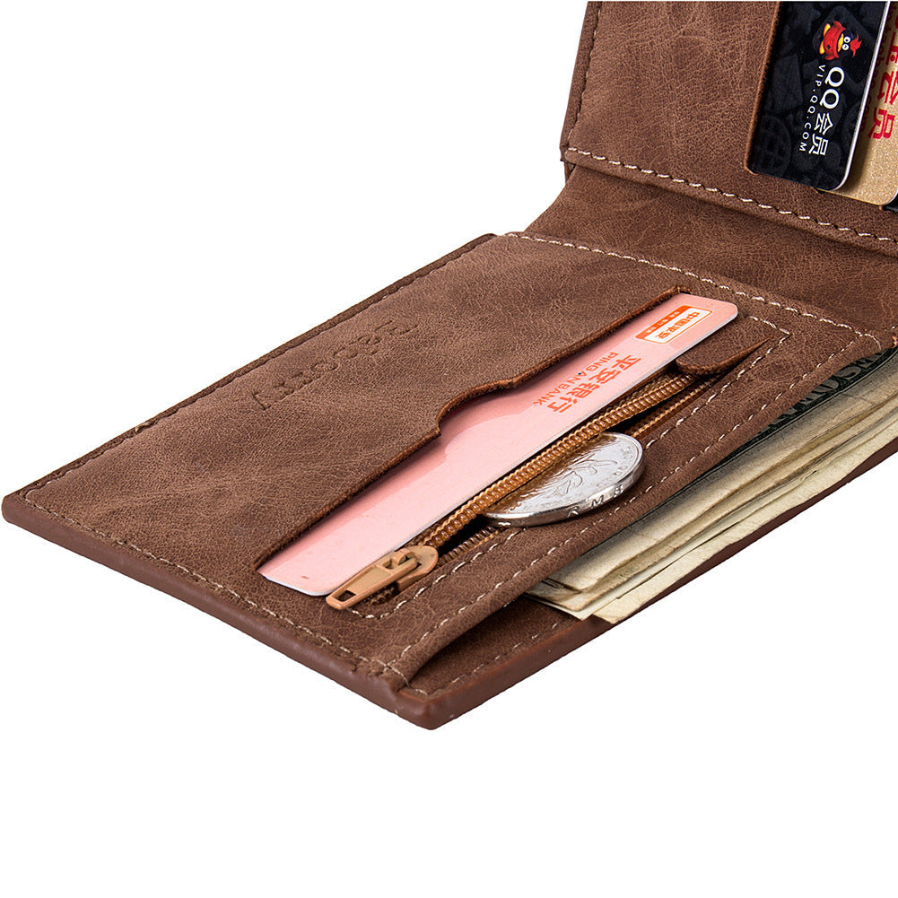 Mens Slim PU Wallet Coin Purse With Card Holder Slots