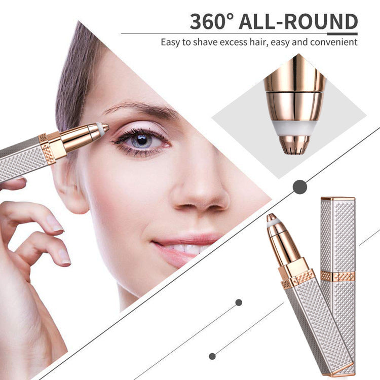 USB Rechargeable 2-in-1 Lipstick Shaver and Ladies Eyebrow Trimmer