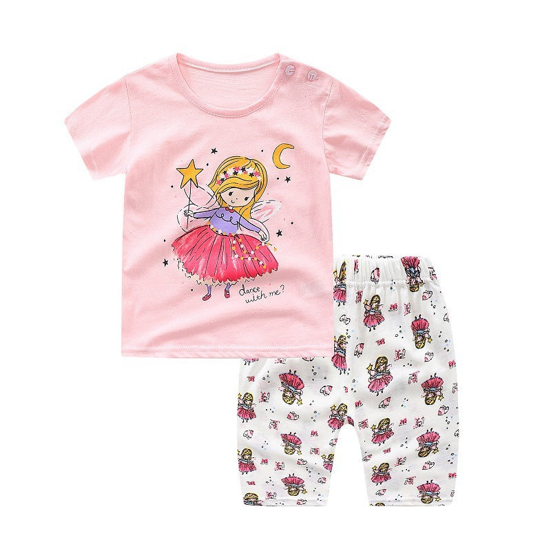 Kids Cotton Short Sleeve Two Piece Suit Regular Fit