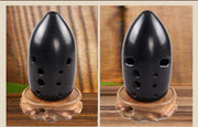 Pure Black 10-Hole Black Pottery Chinese Ocarina Flute