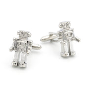 Silver Robot Cufflinks for Men