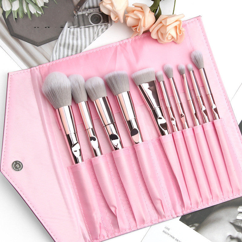 10 Pcs Wet and Wild Makeup Brush Set with Brush Bag – Professional Makeup Tools