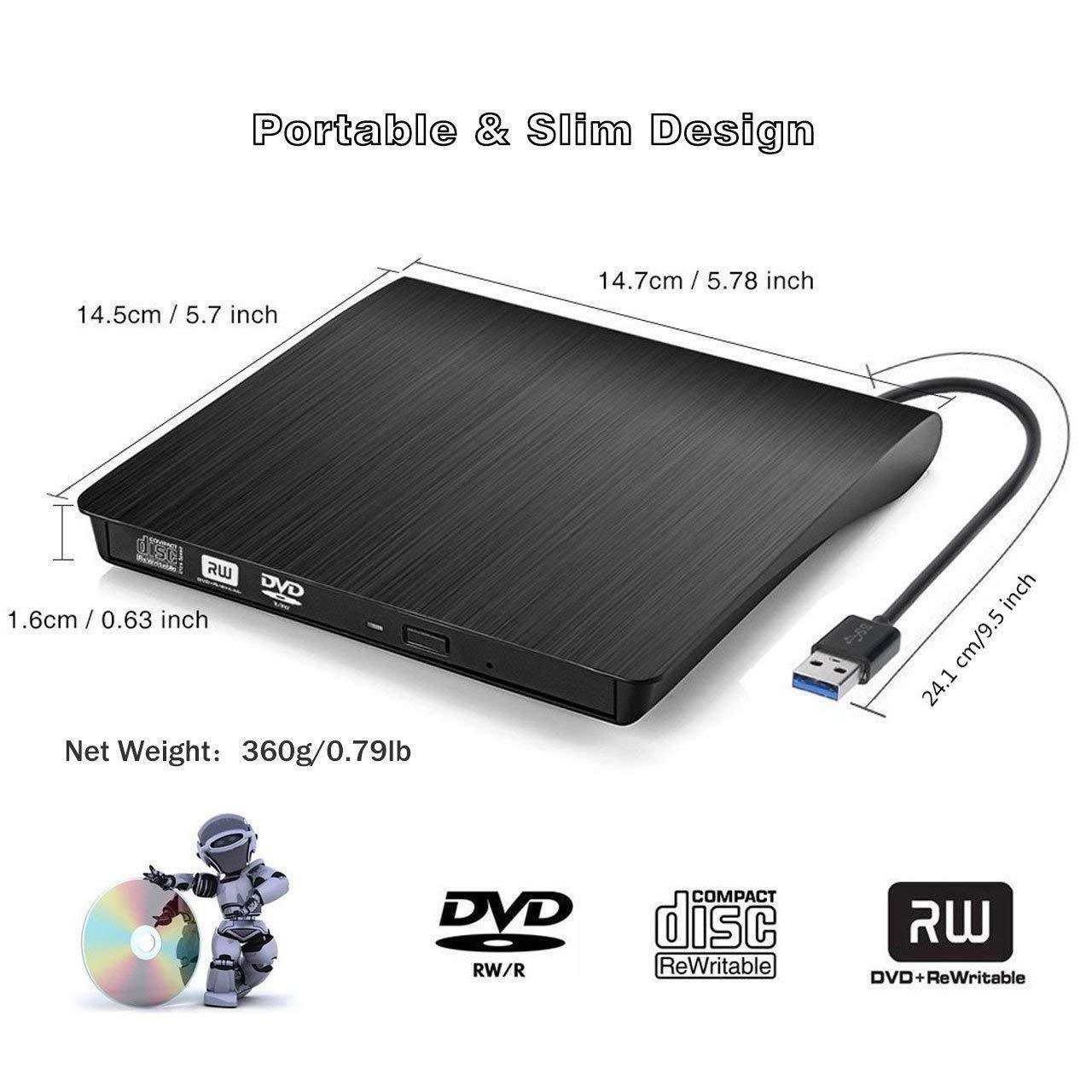 External Notebook Optical Drive – Portable Mobile DVD/CD Reader