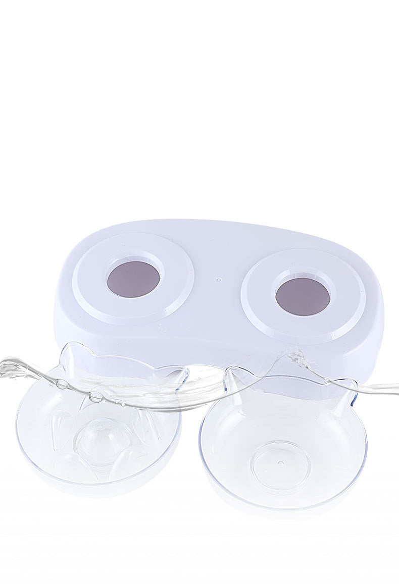 Pet Cat Ears Double Bowl Drinking Water And Diet Dual Purpose Dog Bowl