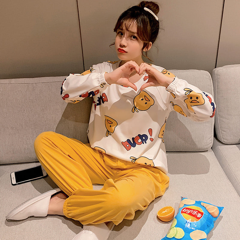Women's Pure Cotton Two Piece Pajamas Long Sleeve Relaxed