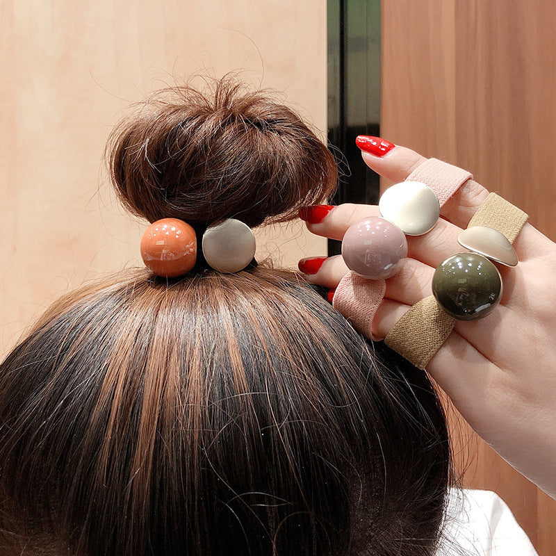 Simple Bead Ball High Elastic Rubber Band Headdress