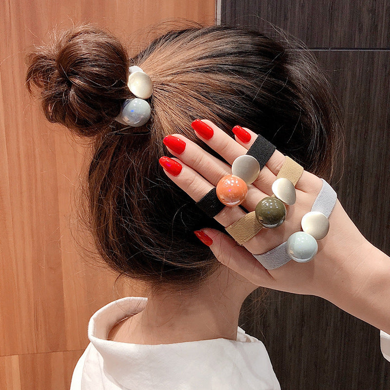 Simple Bead Ball High Elastic Rubber Band Headdress