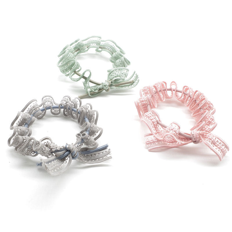 Silk Nylon Lace Hair Tie Circle Rubber Band Safe Home Use