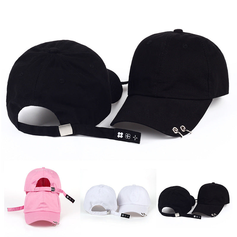 Korean Style Personalized Black Ring Baseball Cap