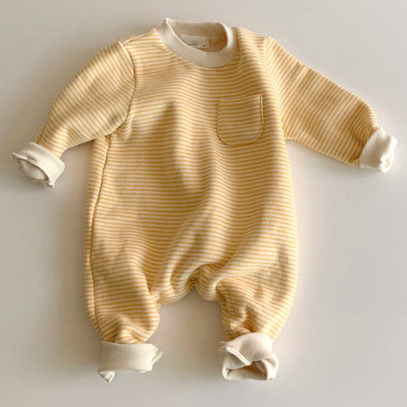 Striped Baby Jumpsuit – Wear-Outside Cotton Romper for Infants