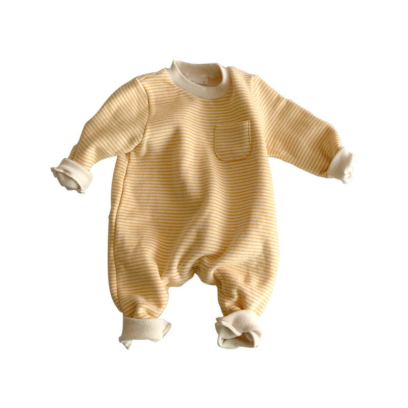 Striped Baby Jumpsuit – Wear-Outside Cotton Romper for Infants