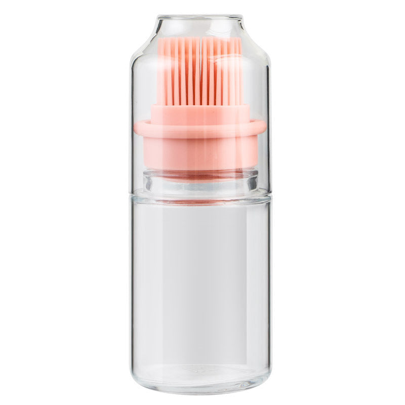 Portable Oil Bottle with Silicone Brush – High-Temperature BBQ & Baking Tool