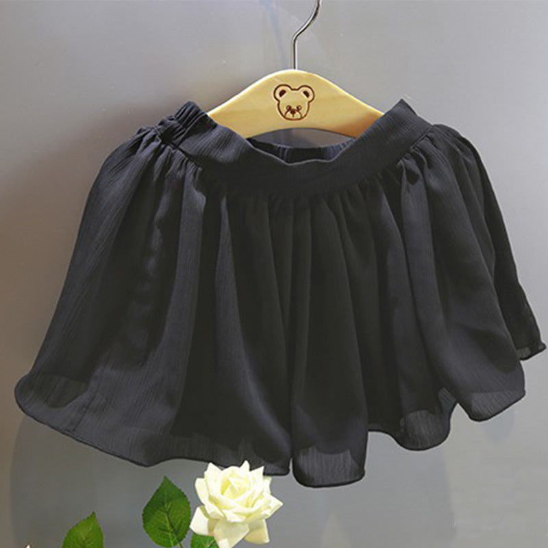 Children's Flying Sleeve Striped Shirt  Sweet Foreign Style Skirt Pants Two-Piece Suit