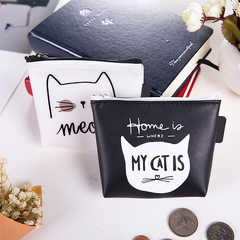 Cat Pattern Silicone Coin Purse Key Case Unisex Wallet