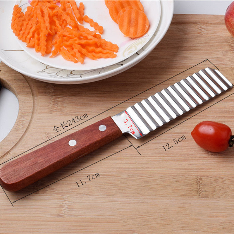 Stainless Steel French Fries Cutter – Wavy Potato & Vegetable Slicer