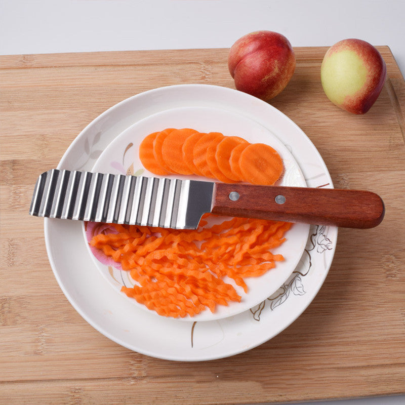 Stainless Steel French Fries Cutter – Wavy Potato & Vegetable Slicer