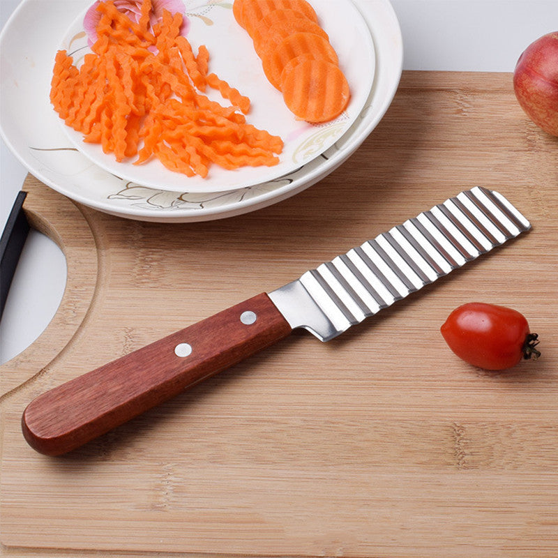 Stainless Steel French Fries Cutter – Wavy Potato & Vegetable Slicer