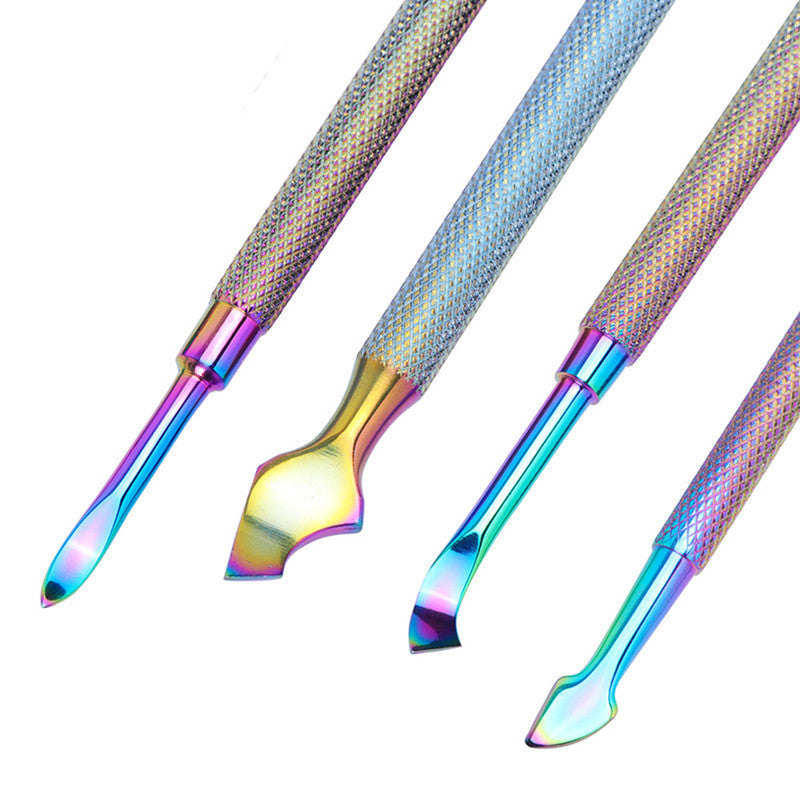 Electroplated Nail Clippers Set – Dead Skin Fork, Tweezers & Manicure Tools