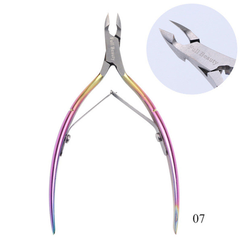 Electroplated Nail Clippers Set – Dead Skin Fork, Tweezers & Manicure Tools