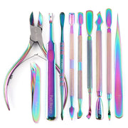 Electroplated Nail Clippers Set – Dead Skin Fork, Tweezers & Manicure Tools