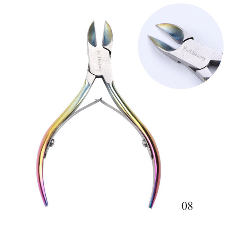 Electroplated Nail Clippers Set – Dead Skin Fork, Tweezers & Manicure Tools