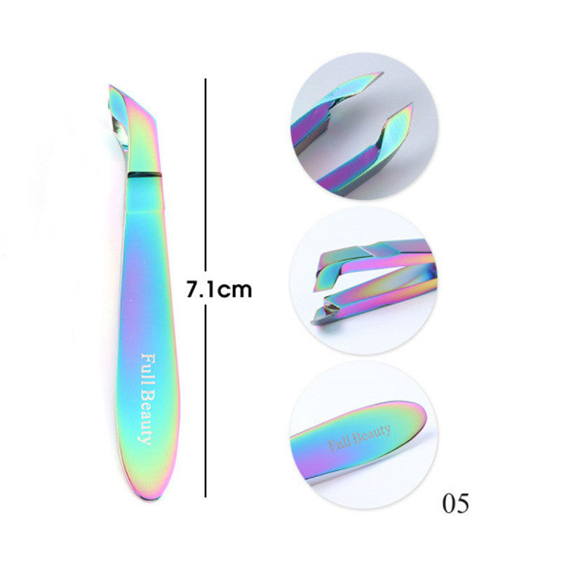 Electroplated Nail Clippers Set – Dead Skin Fork, Tweezers & Manicure Tools