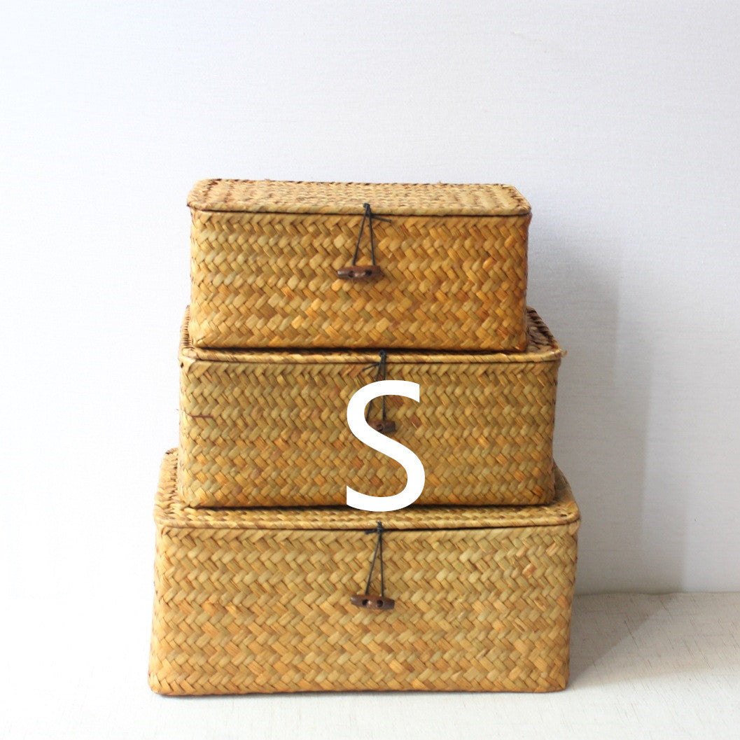 Sea Grass Storage Basket Set 3 Sizes For Books And Toys