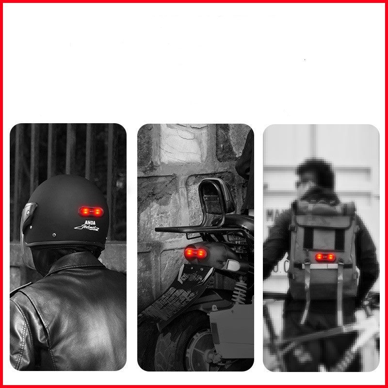 Motorcycle Bicycle Helmet Tail Light Warning Light