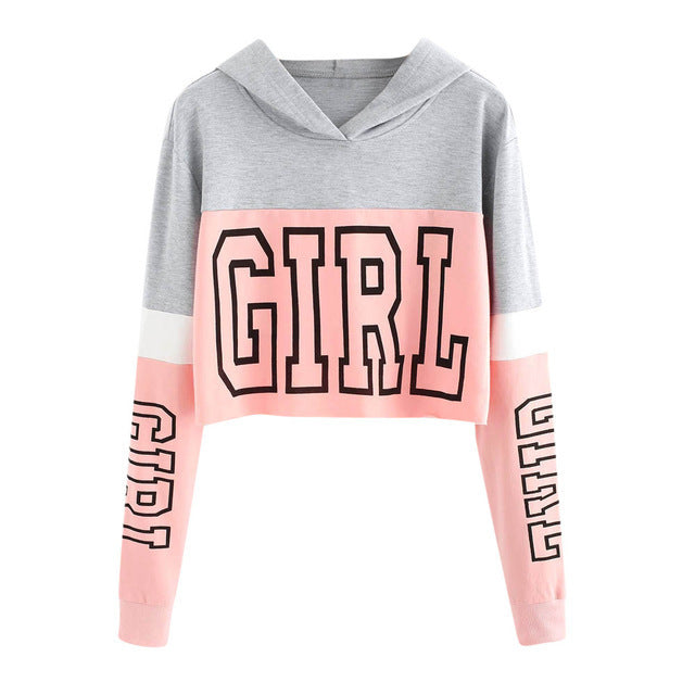 Women's Crop Top Hoodie Patchwork Regular Fit Fabric Other