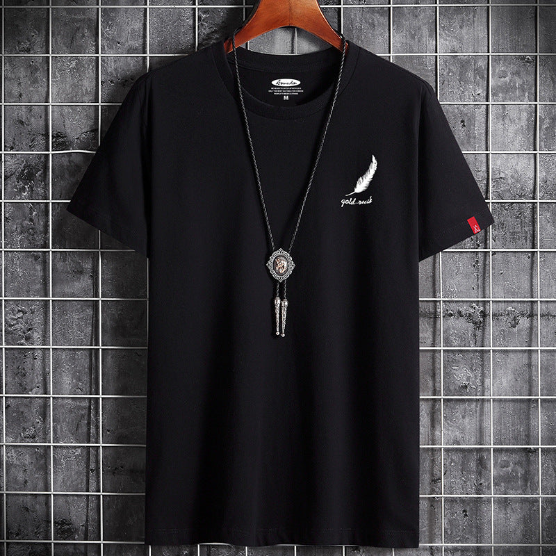 Casual Round Neck Loose Tide Brand Student Half Sleeve