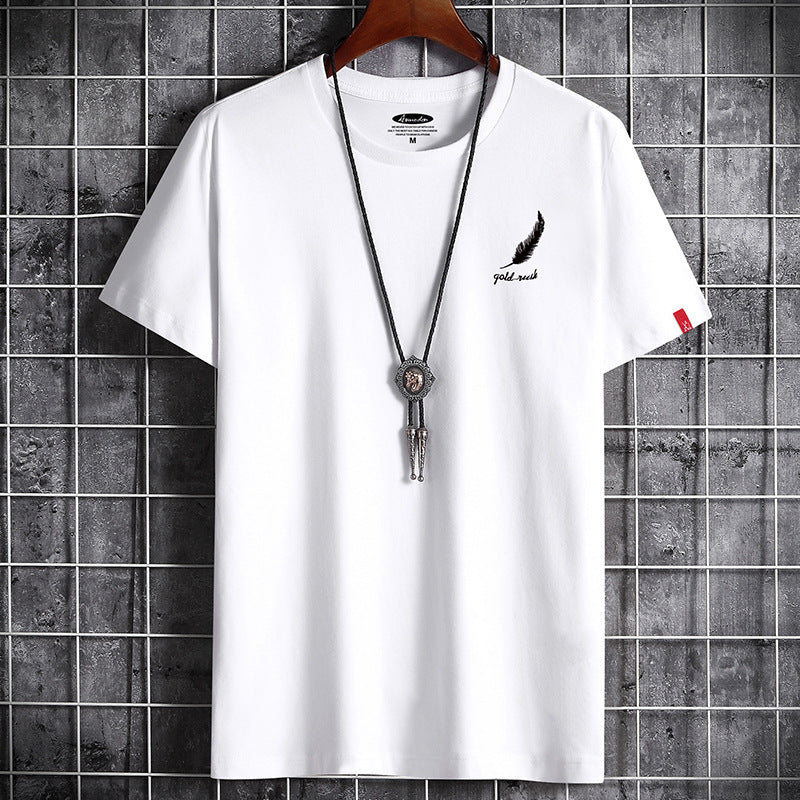 Casual Round Neck Loose Tide Brand Student Half Sleeve