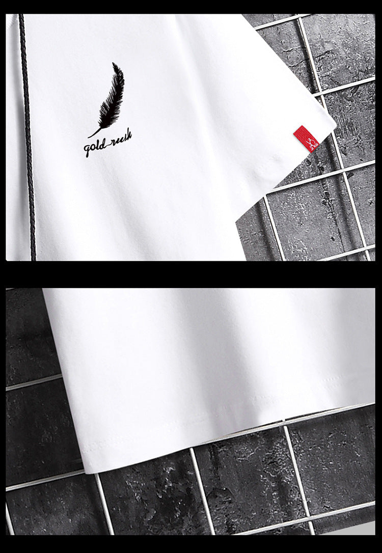 Casual Round Neck Loose Tide Brand Student Half Sleeve