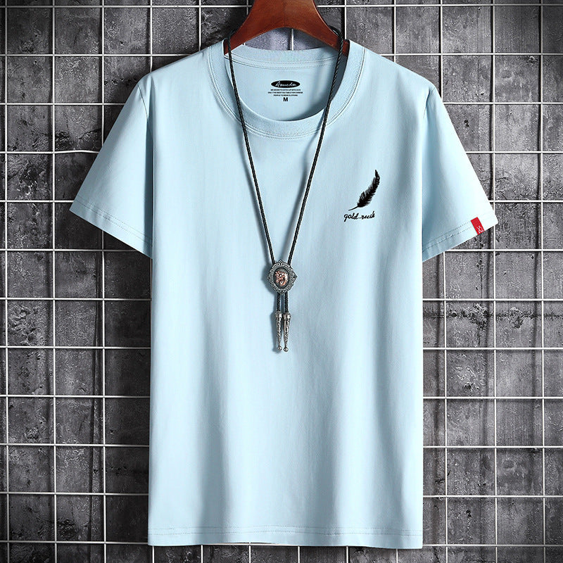 Casual Round Neck Loose Tide Brand Student Half Sleeve