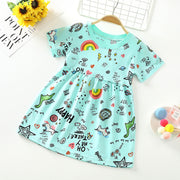 Girls Knitted Cotton Short Sleeve Dress Regular Fit