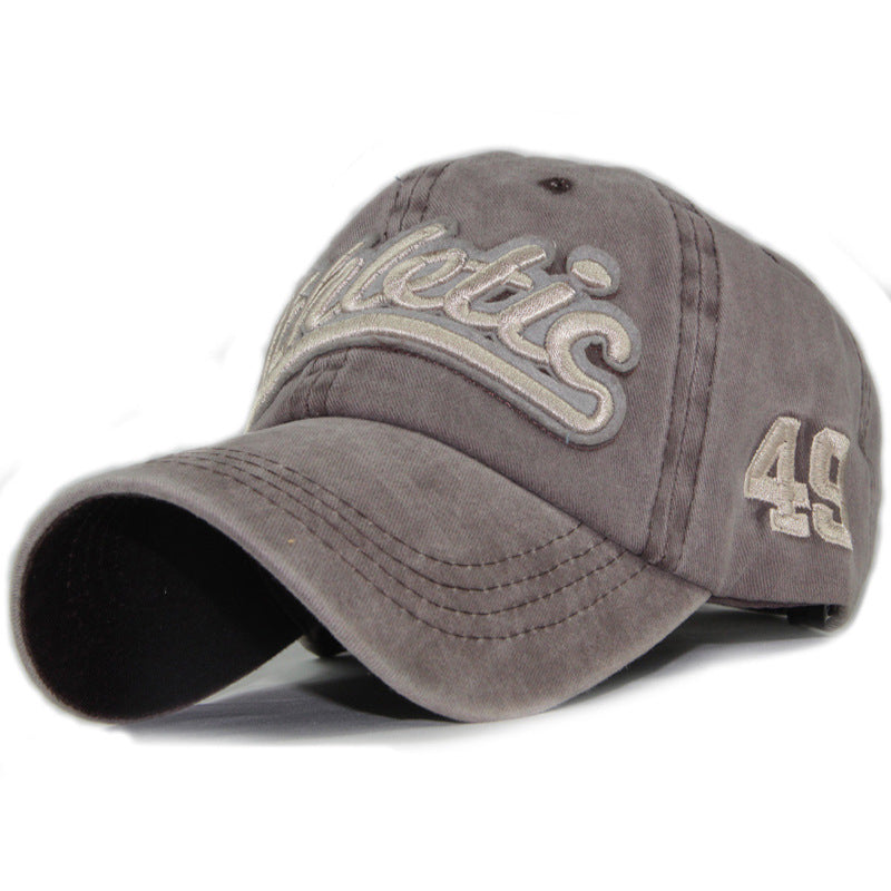 High-Grade Pure Cotton, Washed, Coated Baseball Cap, Embroidered Patch Cap