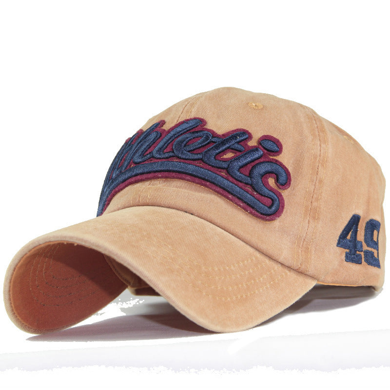 High-Grade Pure Cotton, Washed, Coated Baseball Cap, Embroidered Patch Cap