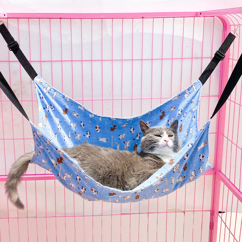 Summer Linen Cat Cage Adjustable Hammock
