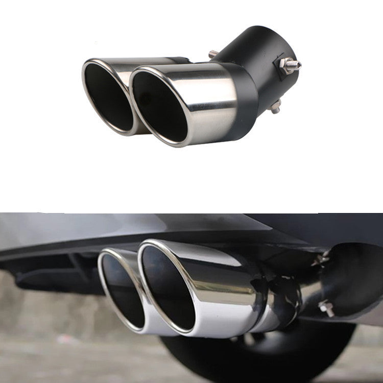 Car Tail Throat Exhaust Muffler, Grilled Blue Bend Design
