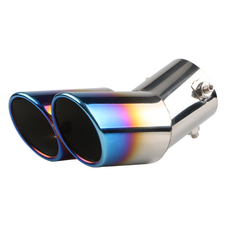 Car Tail Throat Exhaust Muffler, Grilled Blue Bend Design