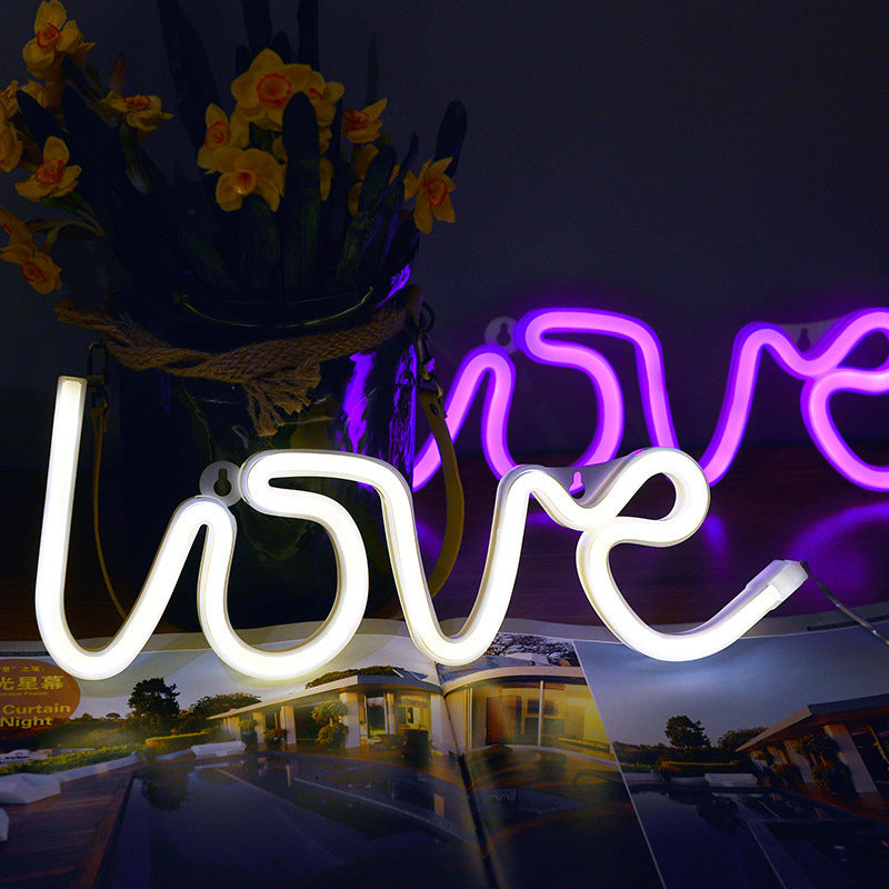 Silicone LED Neon Love Sign Lamp IP44 Indoor Wedding Decor