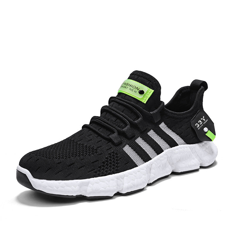 Men’s Lightweight Sports Running Shoes – Flying Woven Mesh, Flat Sole